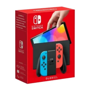 Alternative view of Nintendo Switch OLED model Neon Red & Neon Blue Joy-Con